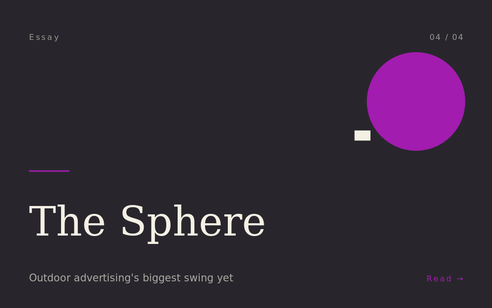 Cover tile for The Sphere essay